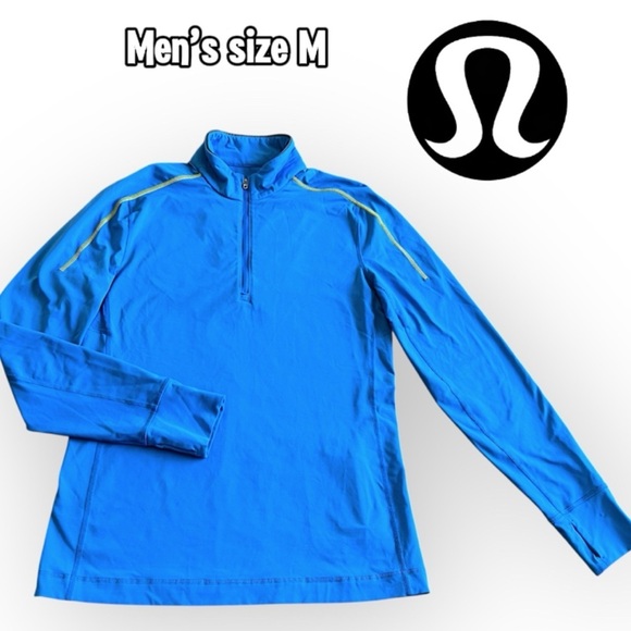LULULEMON Core 1/4 Zip Pullover Blue Rulu men’s size M - Picture 1 of 15